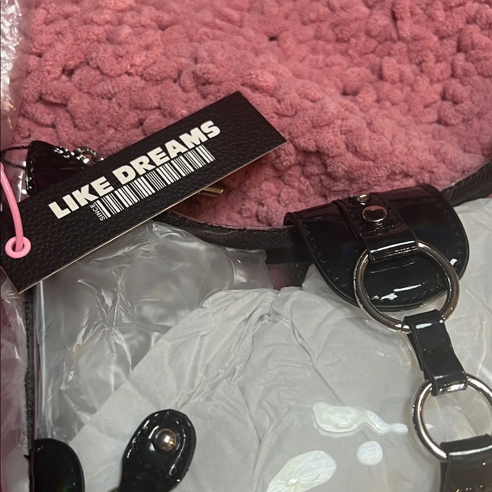 Clear and Black Women's Shoulder Bag - Picture 5 of 5